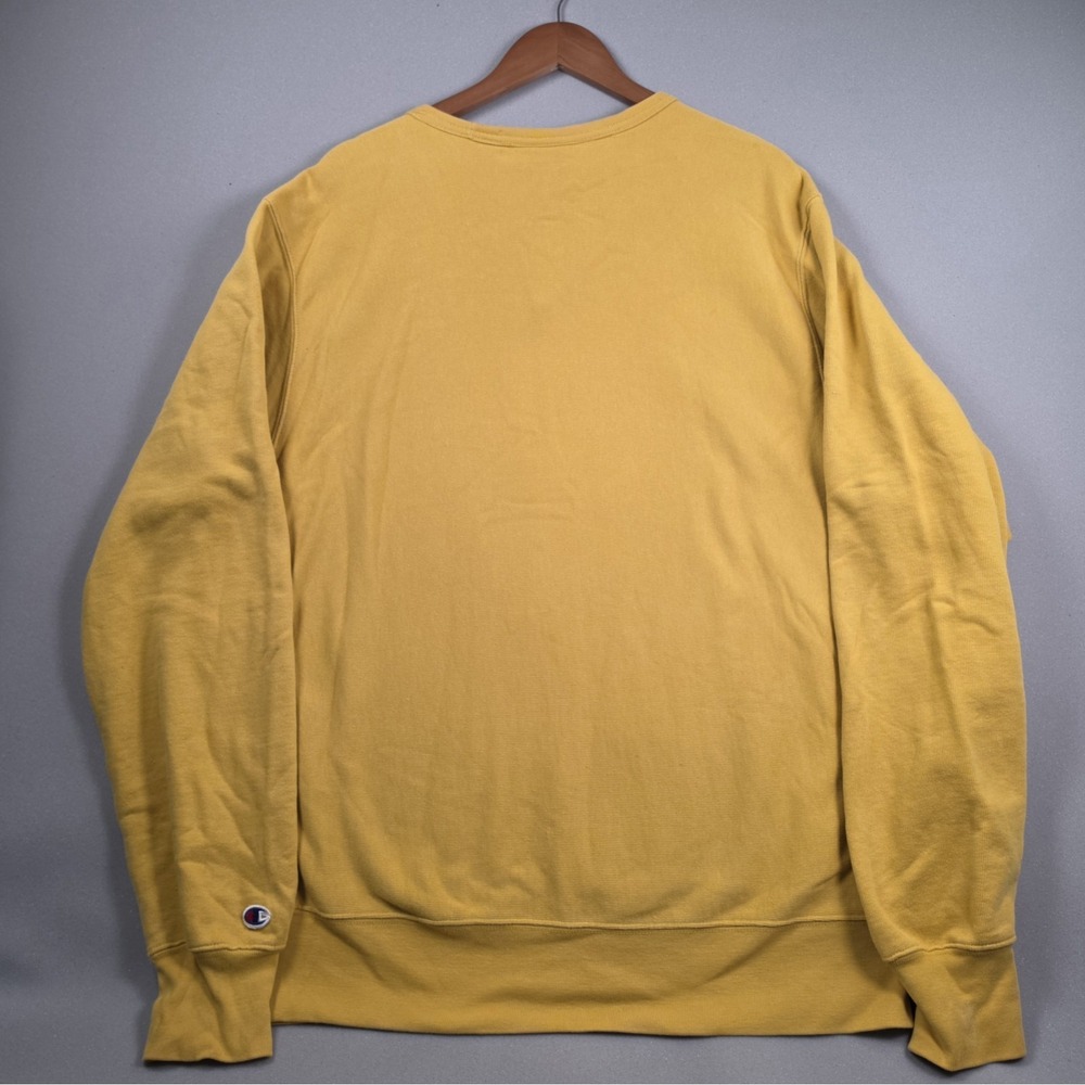 Champion Reverse Weave Lycoming College Sweatshirt Men 2XL Mustard Yellow School - Picture 2 of 10